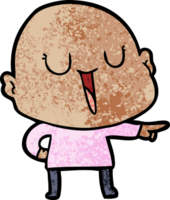 happy cartoon bald man png