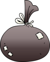 gradient shaded quirky cartoon sack png