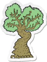 sticker of a cartoon big old tree png