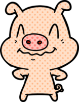 nervous cartoon pig png