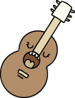 cartoon of an acoustic guitar singing png