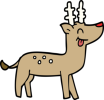 cartoon doodle happy reindeer png