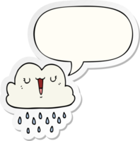 cartoon storm cloud with speech bubble sticker png