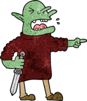 Cartoon-Kobold mit Messer png