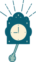 illustration of a traditional tattoo style ticking clock png