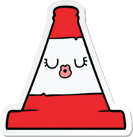 sticker of a cartoon road traffic cone png