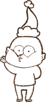 dibujo al carboncillo del hombre de navidad png