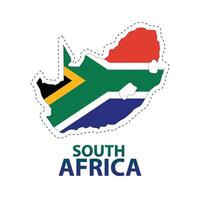 South Africa map with flag and text illustration vector