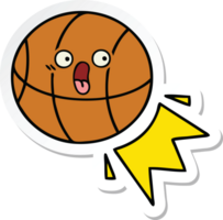 pegatina de un lindo baloncesto de dibujos animados png