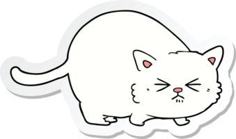 sticker of a cartoon angry cat png