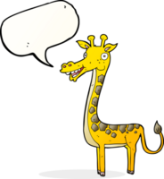 cartone animato giraffa con discorso bolla png