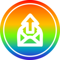 enviar correo electrónico circular icono con arco iris degradado terminar png