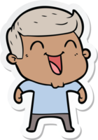 sticker of a cartoon man laughing png