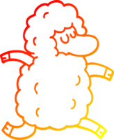 warm gradient line drawing of a cartoon black sheep png