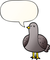 dibujos animados pájaro con habla burbuja en suave degradado estilo png