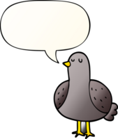 cartoon bird with speech bubble in smooth gradient style png