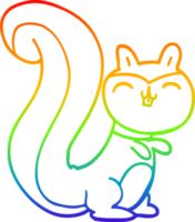 arco Iris gradiente linha desenhando do uma desenho animado feliz esquilo png