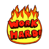 hand drawn cartoon work hard symbol png