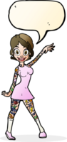 cartoon woman with tattoos with speech bubble png