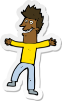 sticker of a cartoon happy man png