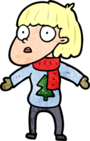 cartoon surprised christmas person png