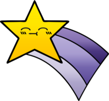 gradient shaded cartoon of a shooting rainbow star png