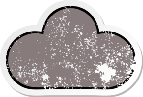 distressed sticker of a cute cartoon storm cloud png