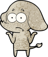 elefante inseguro dos desenhos animados png