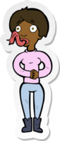 sticker of a cartoon woman with snake tongue png