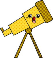 comic book style cartoon of a telescope png