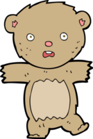 cartoon shocked teddy bear png