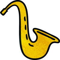 rétro grunge texture dessin animé de une musical saxophone png