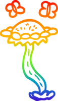 regenboog helling lijn tekening van een tekenfilm bloem en vlinders png