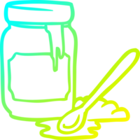 cold gradient line drawing of a jar of honey png