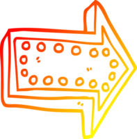 warm gradient line drawing of a cartoon arrow pointing direction png