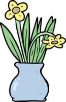 cartoon flowers in vase png