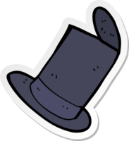 sticker of a cartoon old top hat png