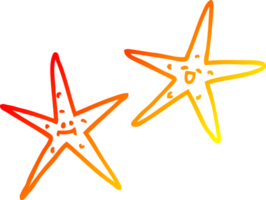 warm gradient line drawing of a cartoon star fish png