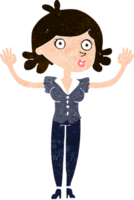 cartoon woman surrendering png