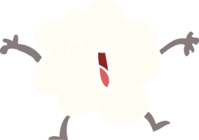 dessin animé doodle nuage météo expressif png