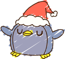 desenho de giz de pinguim de natal png