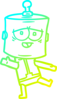 cold gradient line drawing of a cartoon robot png