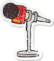 retro distressed sticker of a cartoon microphone png