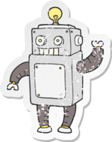 Retro-Distressed-Aufkleber eines Cartoon-Roboters png