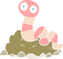 flat color illustration of earthworm png