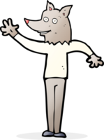 Cartoon winkender Wolfsmann png