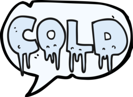 hand drawn speech bubble cartoon word cold png