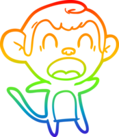 arcobaleno pendenza linea disegno di un' urlando cartone animato scimmia png