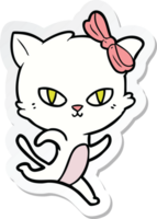 sticker of a cute cartoon cat png