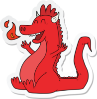 sticker of a cartoon happy dragon png